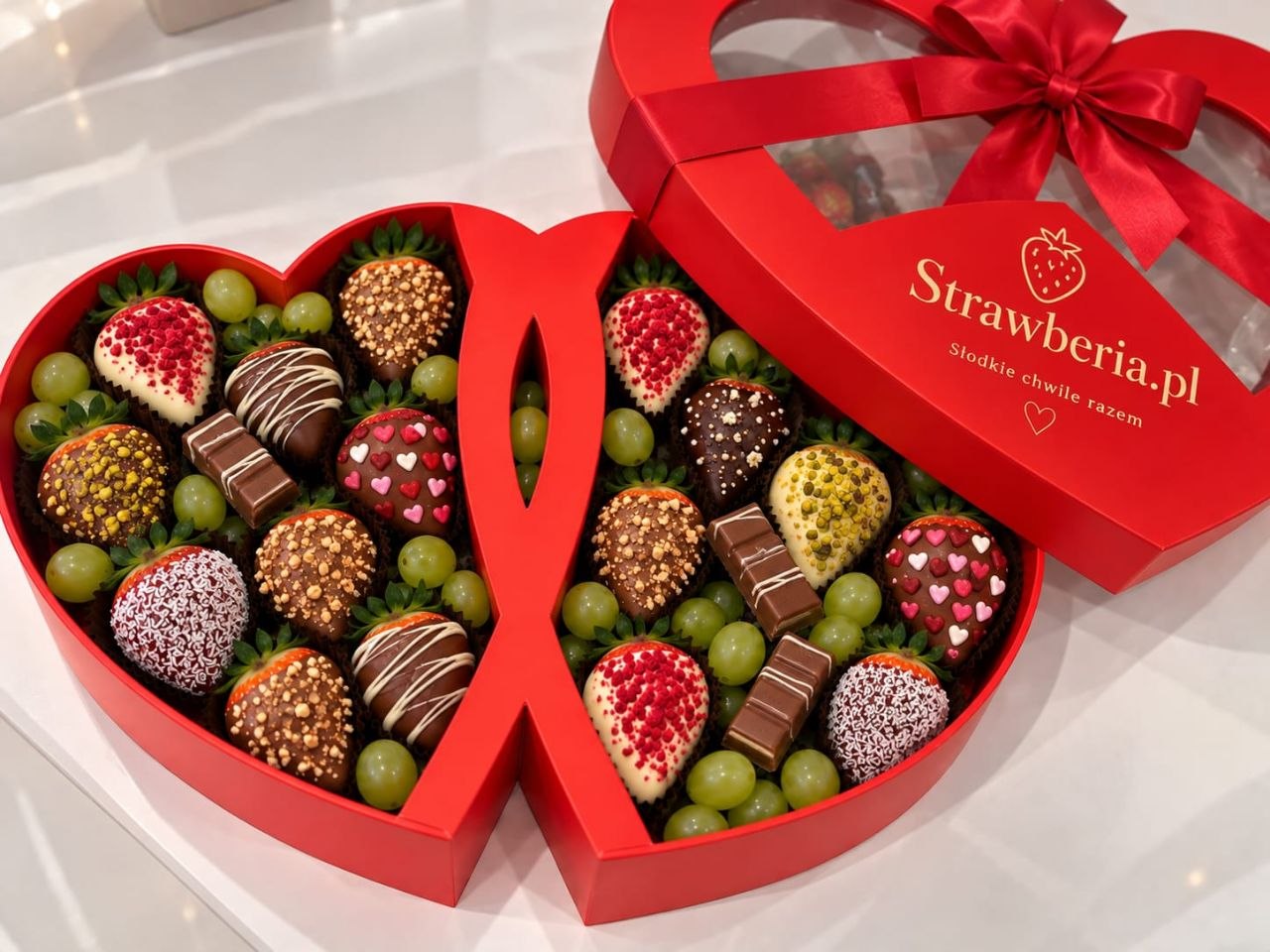 Strawberia Love Heart – 20 Truskawek w Czekoladzie